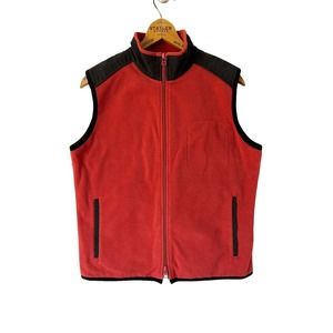 Hanna Andersson Dark Orange Fleece Full Zip Womens Vest Size Medium